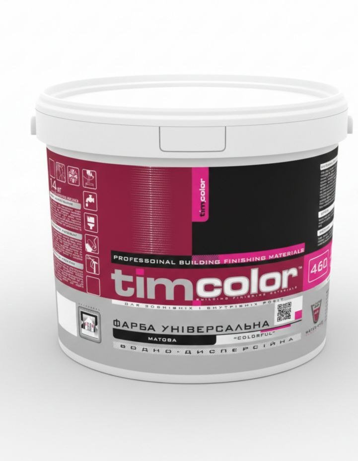 Фарба універсальна TimColor 460 (Матова, "Colorful", водно-дисперсійна) — фото 2