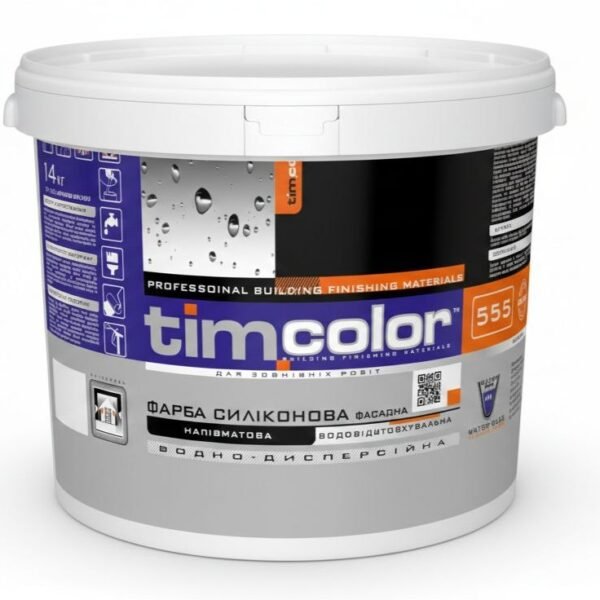 Фарба силіконова фасадна TimColor 555 (Напівматова, водовідштовхувальна) — фото 2