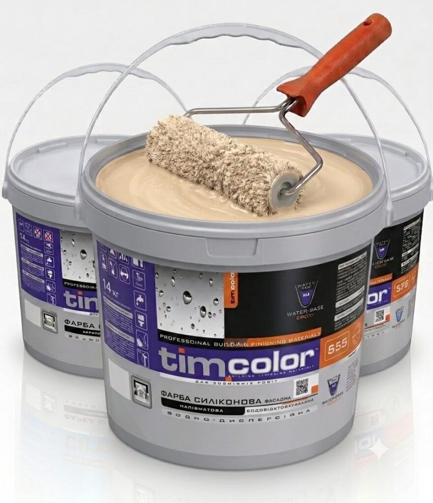 Фарба силіконова фасадна TimColor 555 (Напівматова, водовідштовхувальна) — фото 1