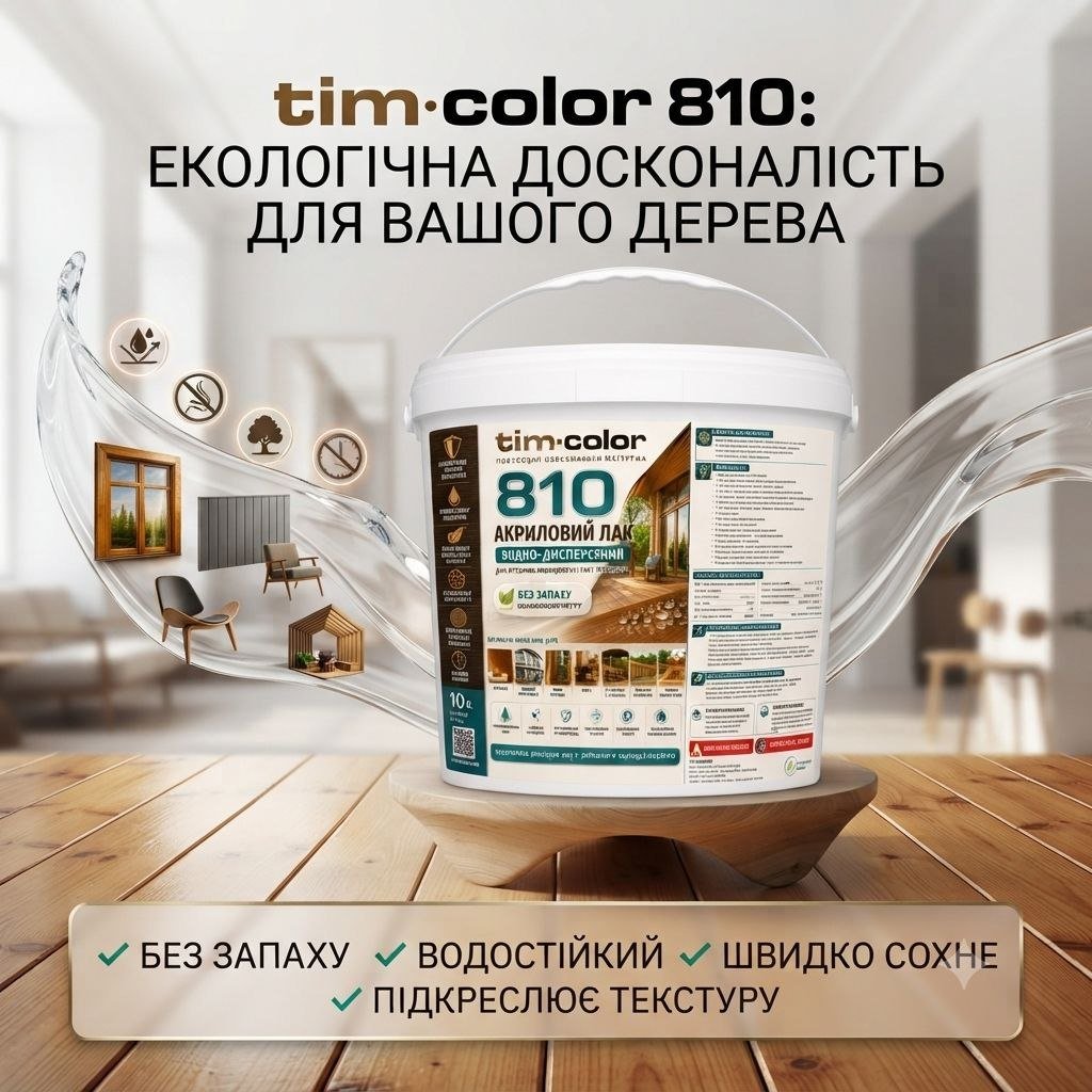 Акриловий лак водно-дисперсійний TimColor 810 — фото 3