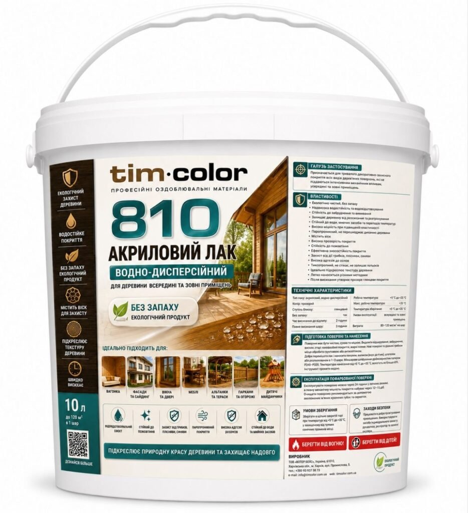 Акриловий лак водно-дисперсійний TimColor 810 — фото 1